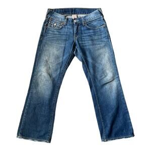 True Religion Bootcut Back Flap Pocket Blue Jeans Size 30